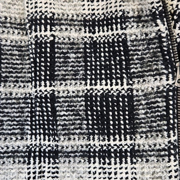 Lucky Brand Black Plaid Moto Knit Sweater Women's Size Medium Jacket Harper Y2K - Picture 13 of 16